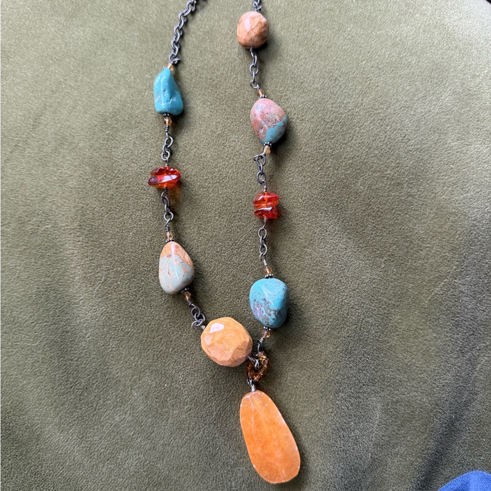 Silpada Turquoise and Amber Necklace